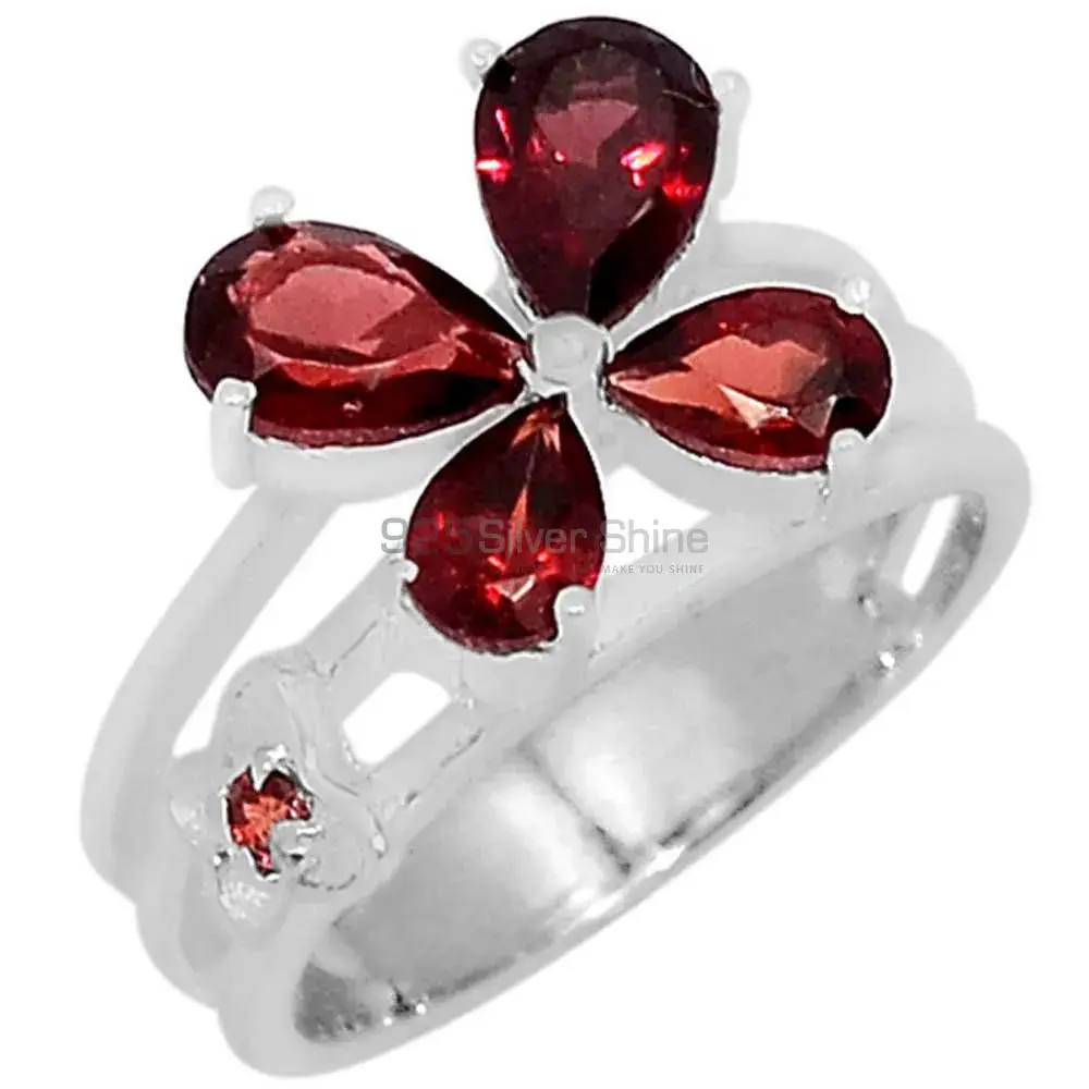 Semi Precious Garnet Gemstone Handmade Ring In Solid Silver 925SR097-3