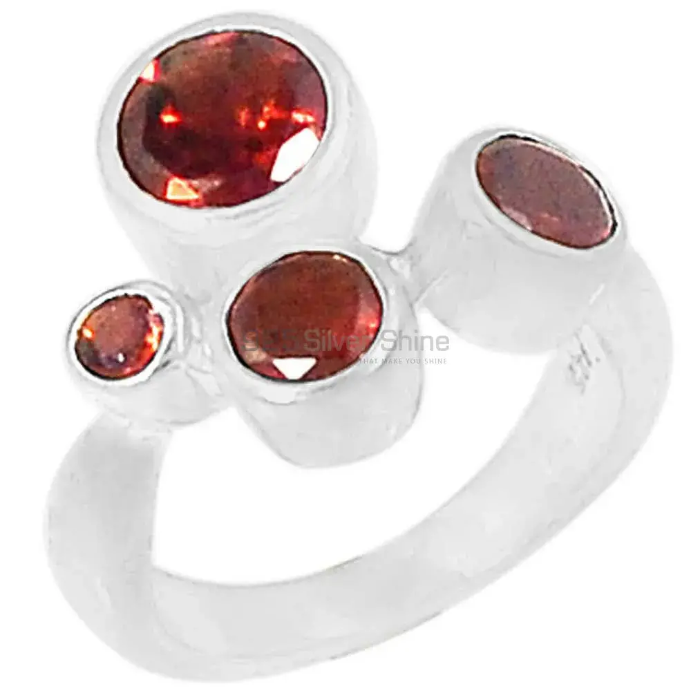 Semi Precious Garnet Gemstone Ring In 925 Sterling Silver 925SR075-3