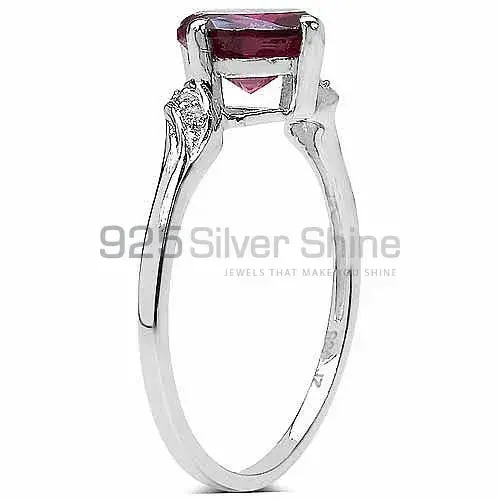 Sterling Silver Garnet And CZ Gemstone Rings 925SR3229_1