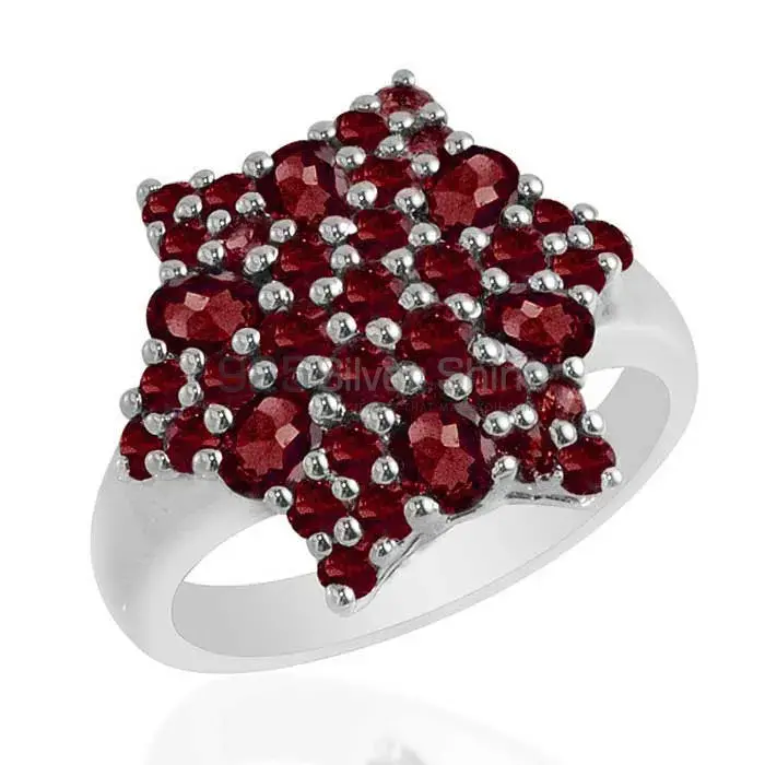Semi Precious Garnet Gemstone Rings Manufacturer In 925 Sterling Silver Jewelry 925SR1719