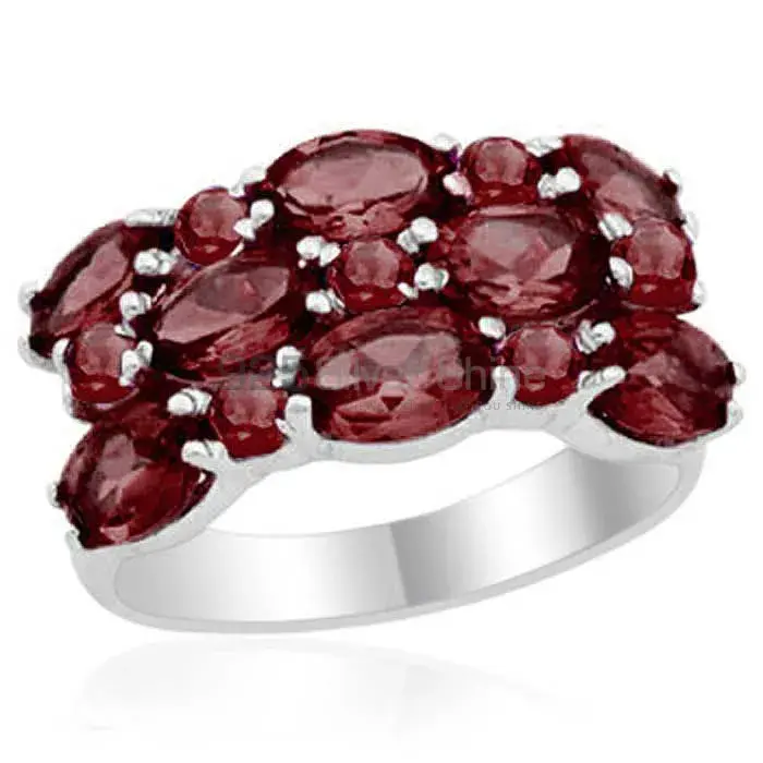 Semi Precious Garnet Gemstone Rings Wholesaler In 925 Sterling Silver Jewelry 925SR1789