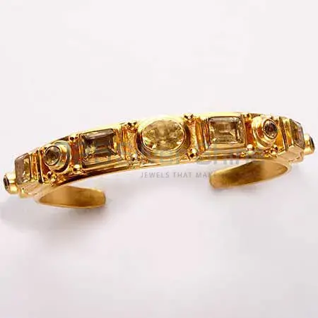 Semi Precious Gemstone Bangle In 925 Silver Gold Vermeil Jewelry 925SSB374