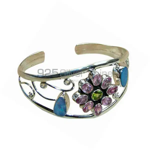 Semi Precious Gemstone Cuff Bangles In 925 Sterling Silver Jewelry _0