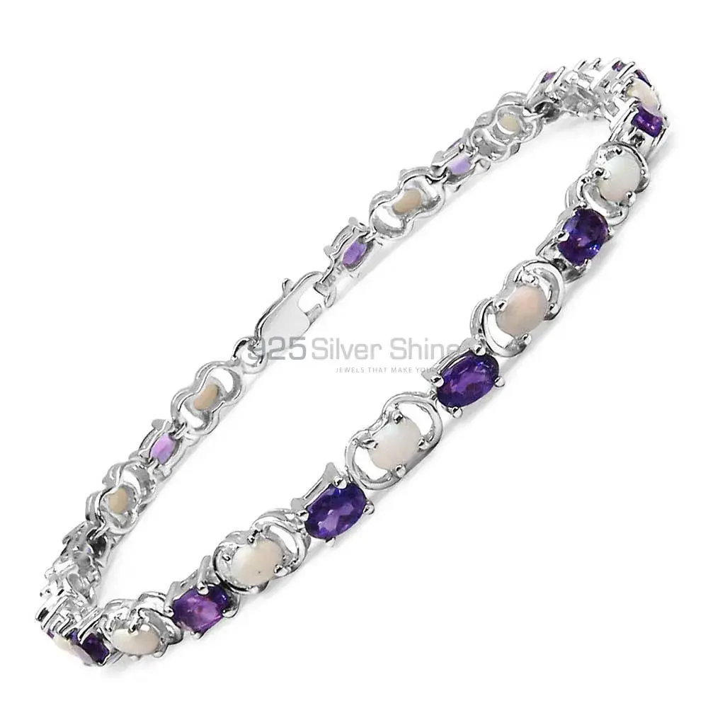 Semi Precious Gemstone Tennis Bracelets In 925 Sterling Silver Jewelry 925SB160_0