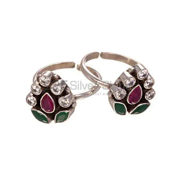 Semi Precious Gemstone Toe Rings In Solid 925 Silver Jewelry 925STR27