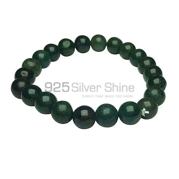 Semi Precious Green Agate Gemstone Beads Bracelets 925BB162
