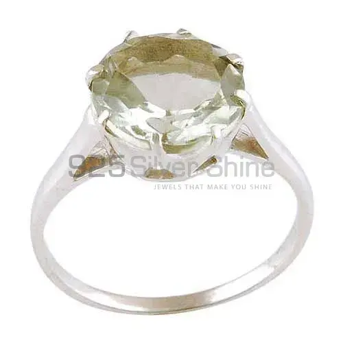 Statement Green Amethyst Silver Rings 925SR3893