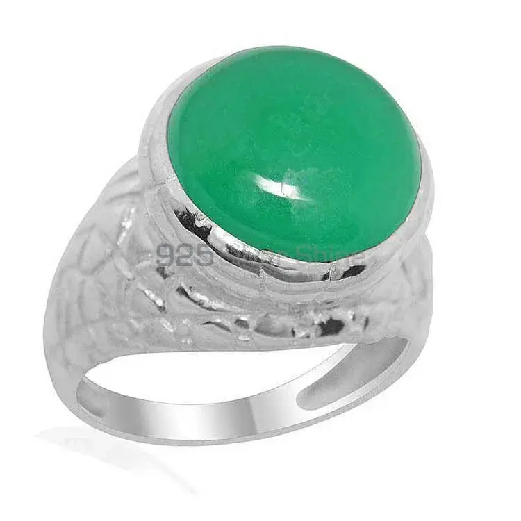 Semi Precious Green Onyx Gemstone Rings Exporters In 925 Sterling Silver Jewelry 925SR2178_0