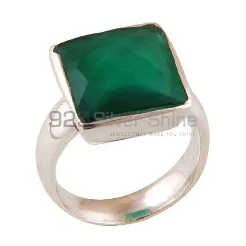 Semi Precious Green Onyx Gemstone Rings Exporters In 925 Sterling Silver Jewelry 925SR3466