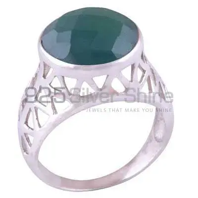 Semi Precious Green Onyx Gemstone Rings In 925 Sterling Silver 925SR3515