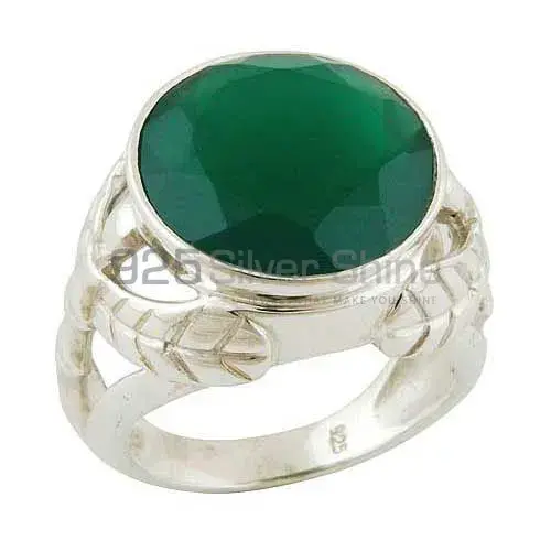 Semi Precious Green Onyx Gemstone Rings Manufacturer In 925 Sterling Silver Jewelry 925SR3548