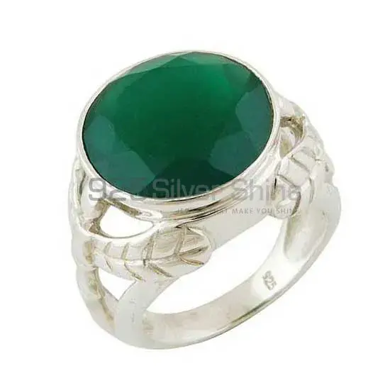 Semi Precious Green Onyx Gemstone Rings Manufacturer In 925 Sterling Silver Jewelry 925SR3548_0