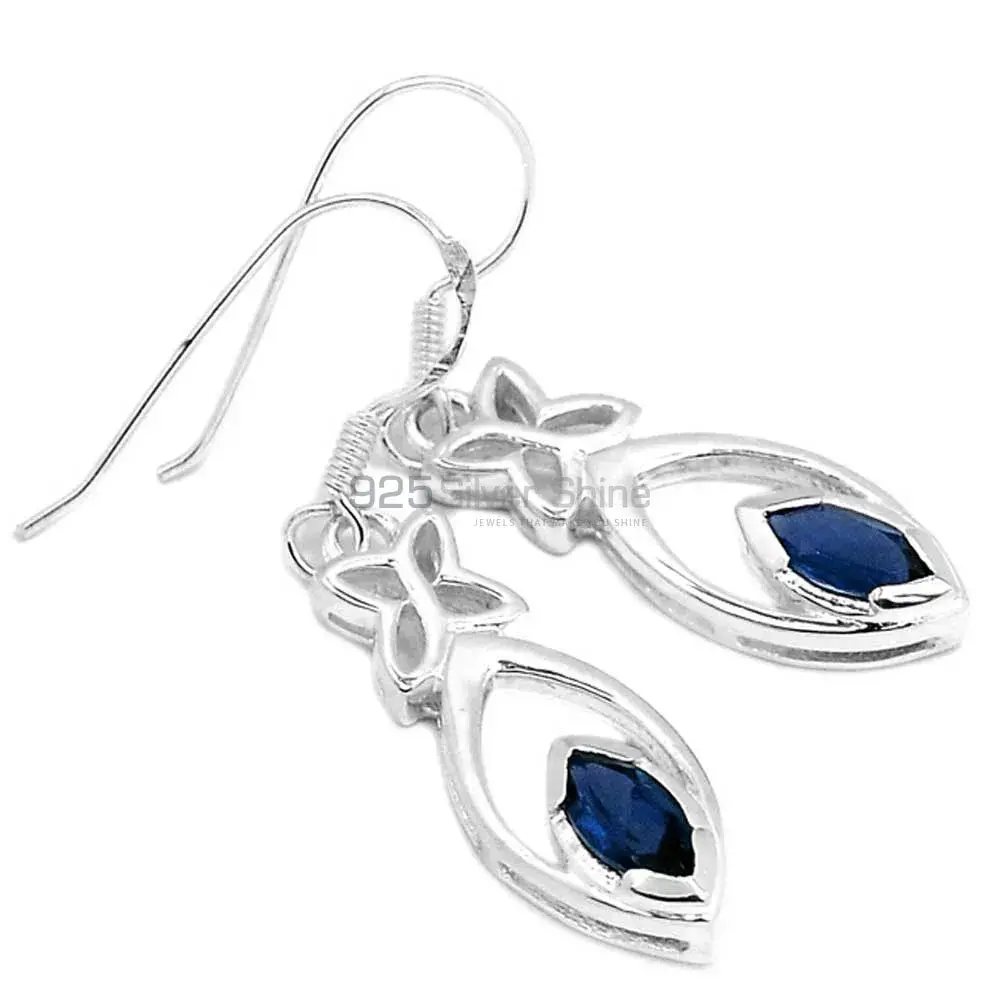 Semi Precious Iolite Gemstone Earrings Suppliers In 925 Sterling Silver Jewelry 925SE336