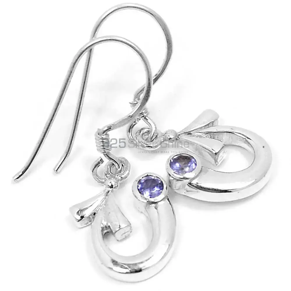 Semi Precious Iolite Gemstone Earrings In 925 Sterling Silver Jewelry 925SE649_0