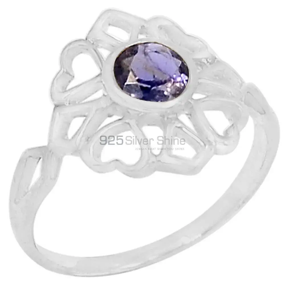 Both Mini Heart Sterling Silver Iolite Rings 925SR091-4