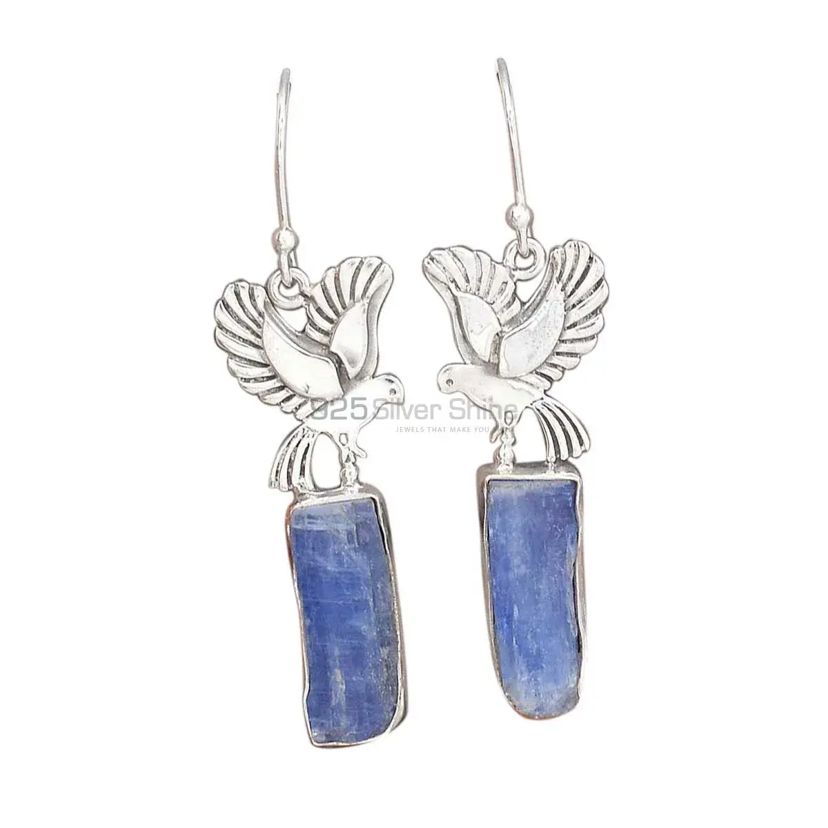 Semi Precious Kyanite Gemstone Earrings Suppliers In 925 Sterling Silver Jewelry 925SE2678