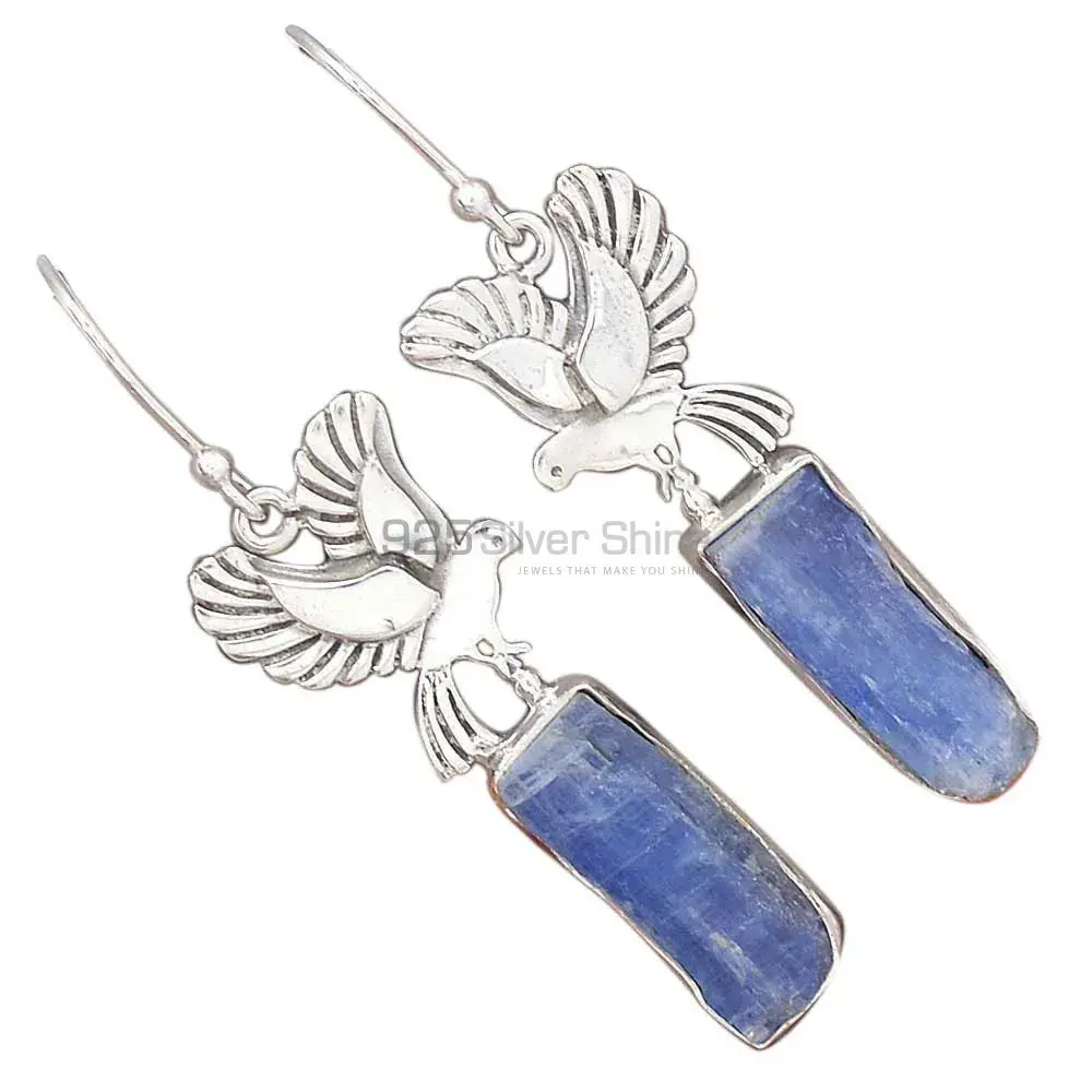 Semi Precious Kyanite Gemstone Earrings In 925 Sterling Silver Jewelry 925SE2678_1