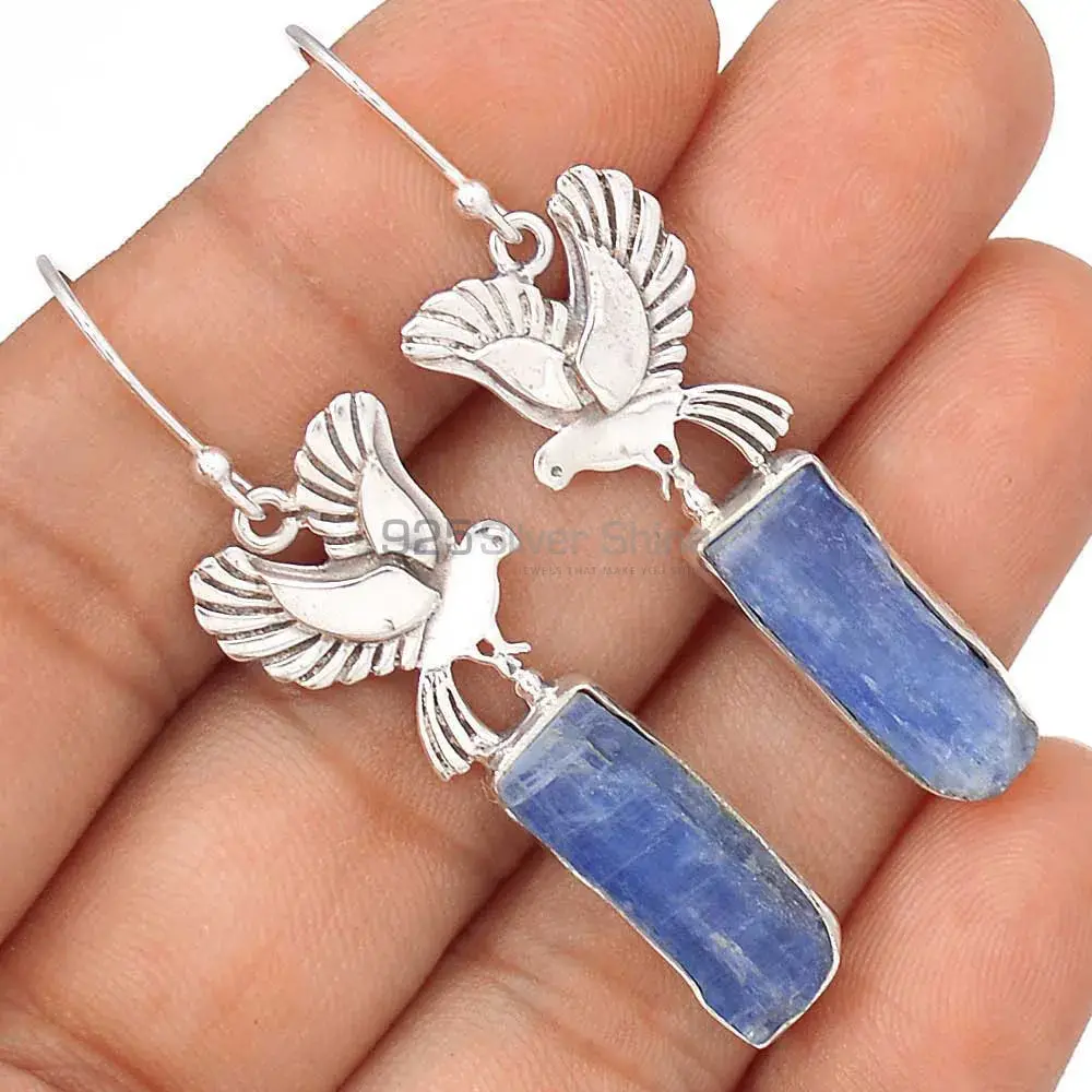 Semi Precious Kyanite Gemstone Earrings Suppliers In 925 Sterling Silver Jewelry 925SE2678_1