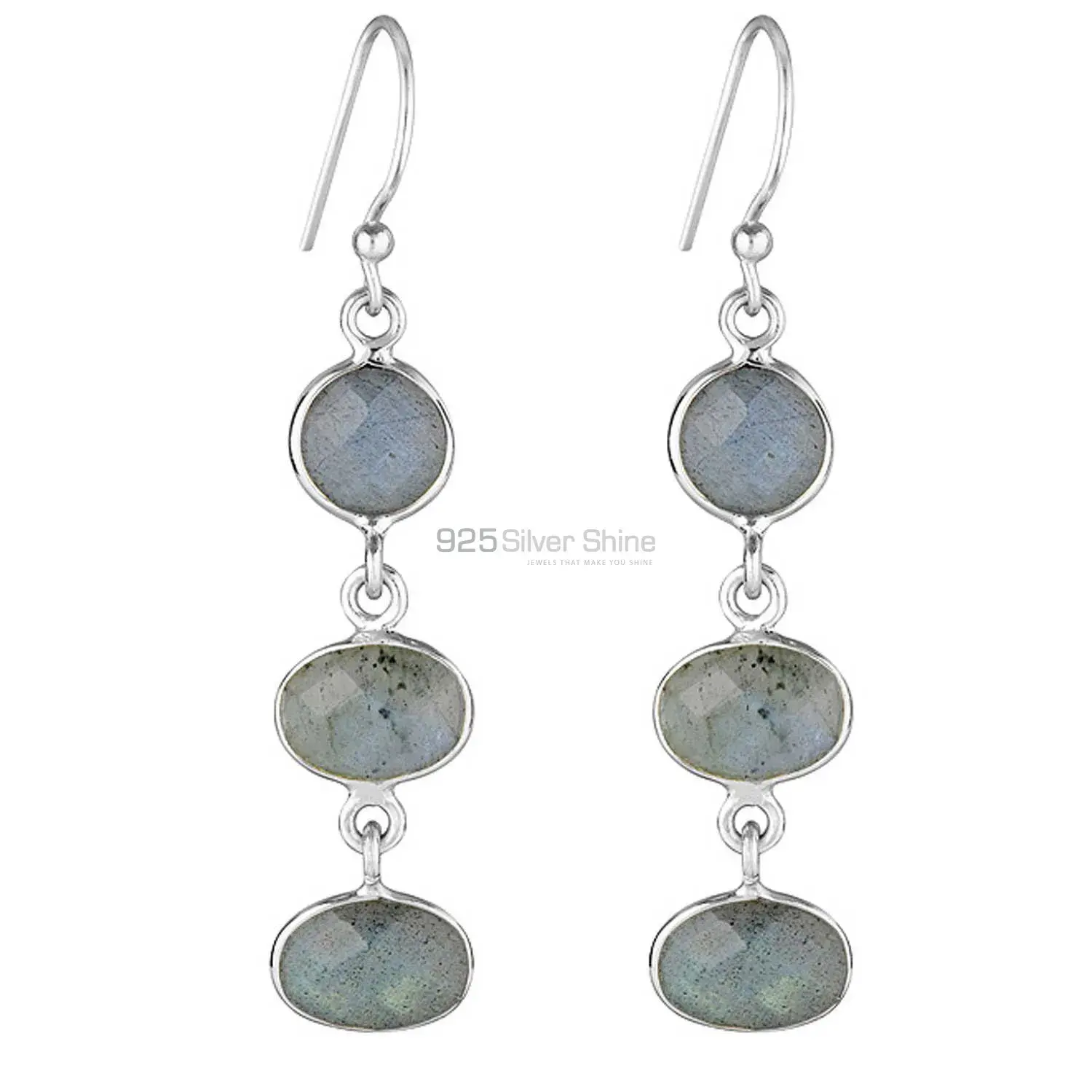 Semi Precious Labradorite Gemstone Earrings In 925 Sterling Silver Jewelry 925SE1868_0