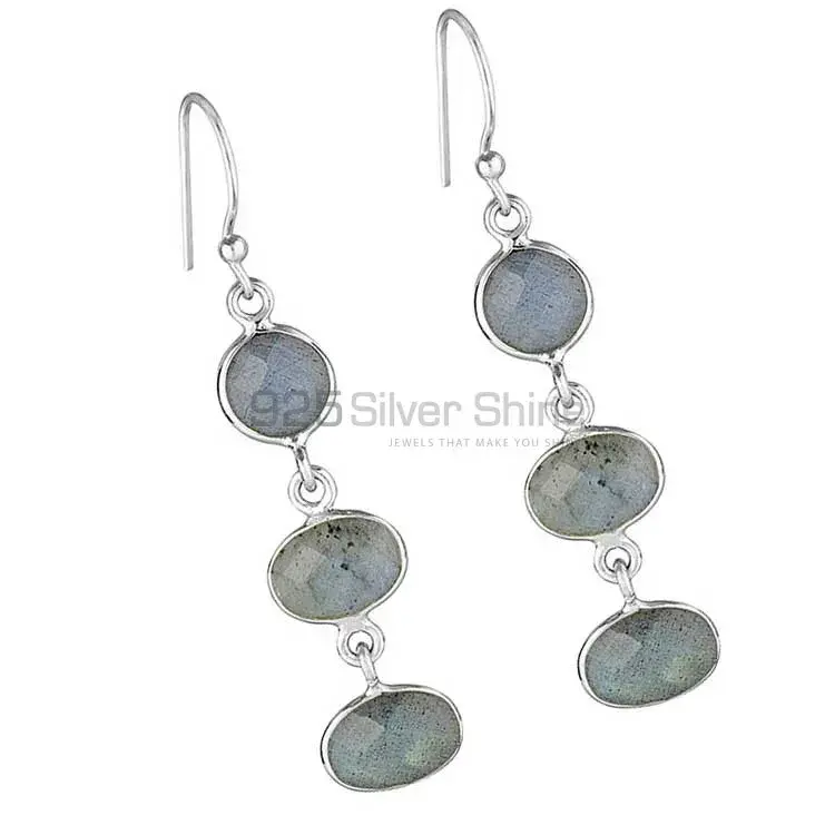 Semi Precious Labradorite Gemstone Earrings In 925 Sterling Silver Jewelry 925SE1868_1