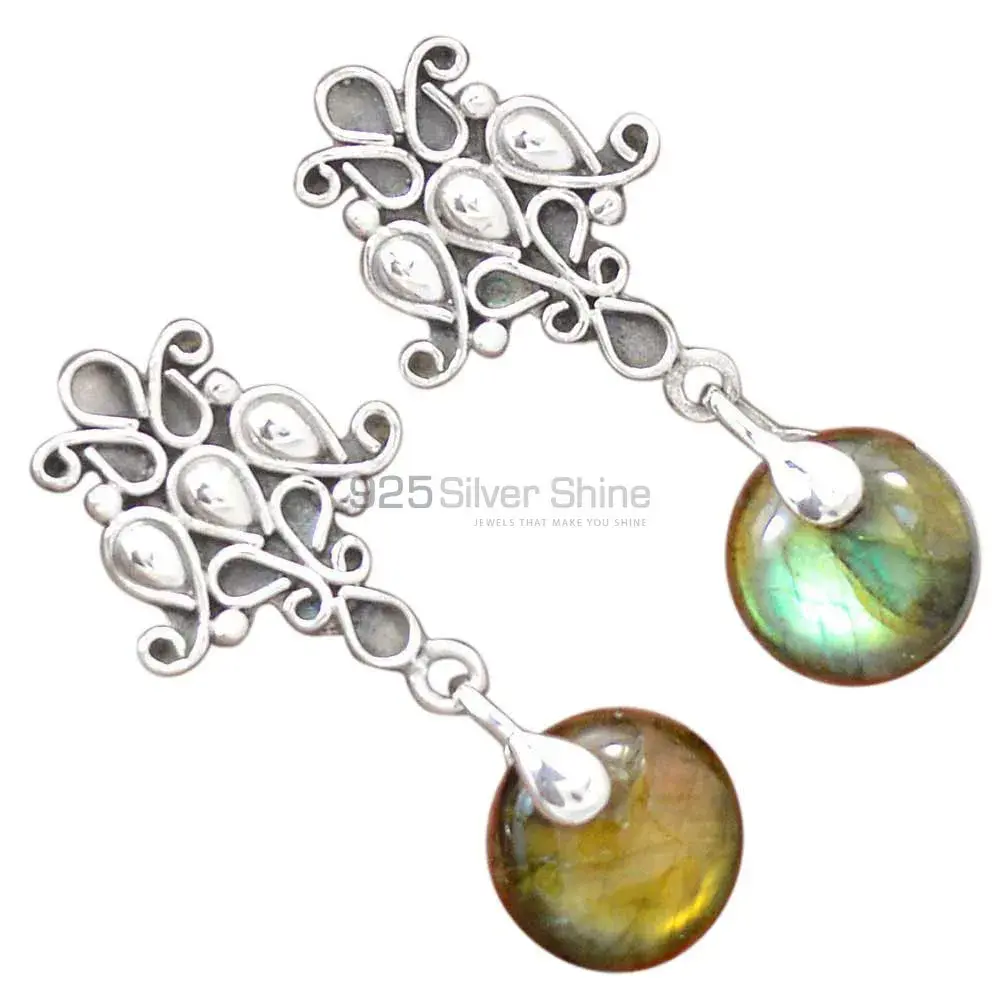 Semi Precious Labradorite Gemstone Earrings In 925 Sterling Silver Jewelry 925SE2054_2