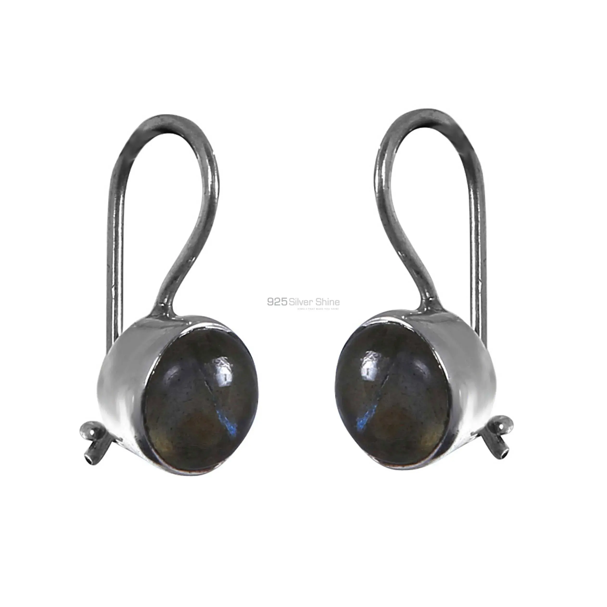 Semi Precious Labradorite Gemstone Earrings In 925 Sterling Silver 925SE230_1