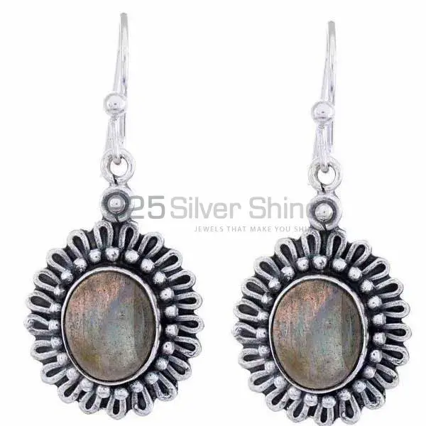 Semi Precious Labradorite Gemstone Earrings Manufacturer In 925 Sterling Silver Jewelry 925SE1202