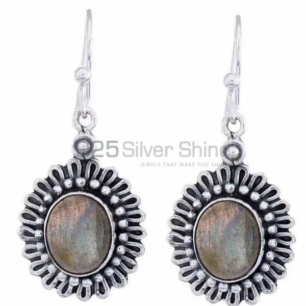 Semi Precious Labradorite Gemstone Earrings In 925 Sterling Silver Jewelry 925SE1202_0