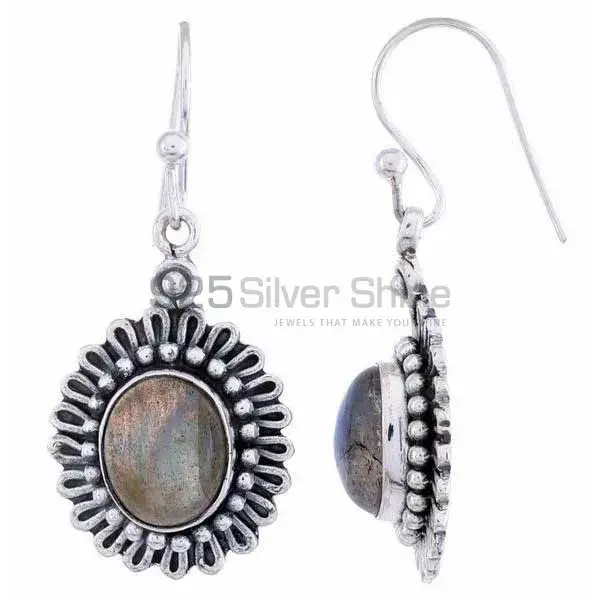 Semi Precious Labradorite Gemstone Earrings Manufacturer In 925 Sterling Silver Jewelry 925SE1202_0