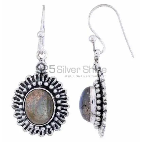 Semi Precious Labradorite Gemstone Earrings In 925 Sterling Silver Jewelry 925SE1202_1