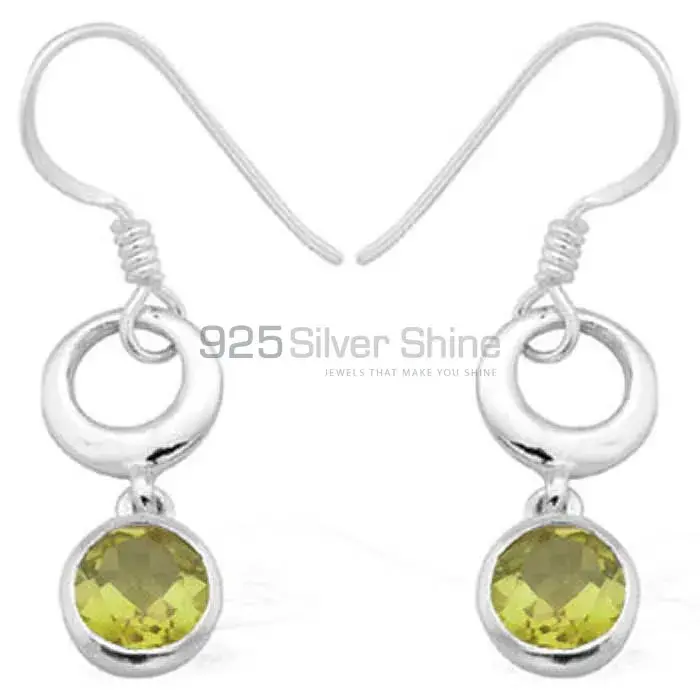 Semi Precious Lemon Quartz Gemstone Earrings In 925 Sterling Silver Jewelry 925SE971_0