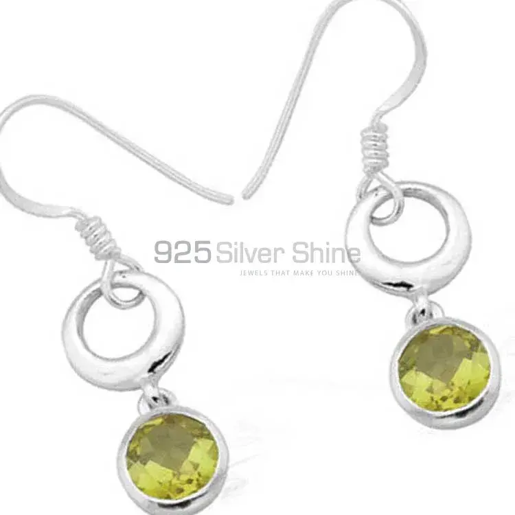 Semi Precious Lemon Quartz Gemstone Earrings Exporters In 925 Sterling Silver Jewelry 925SE971_0