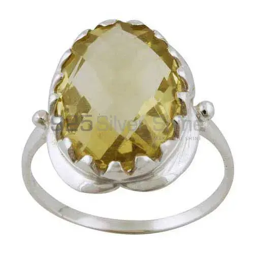 Semi Precious Lemon Quartz Gemstone Rings Exporters In 925 Sterling Silver Jewelry 925SR3387