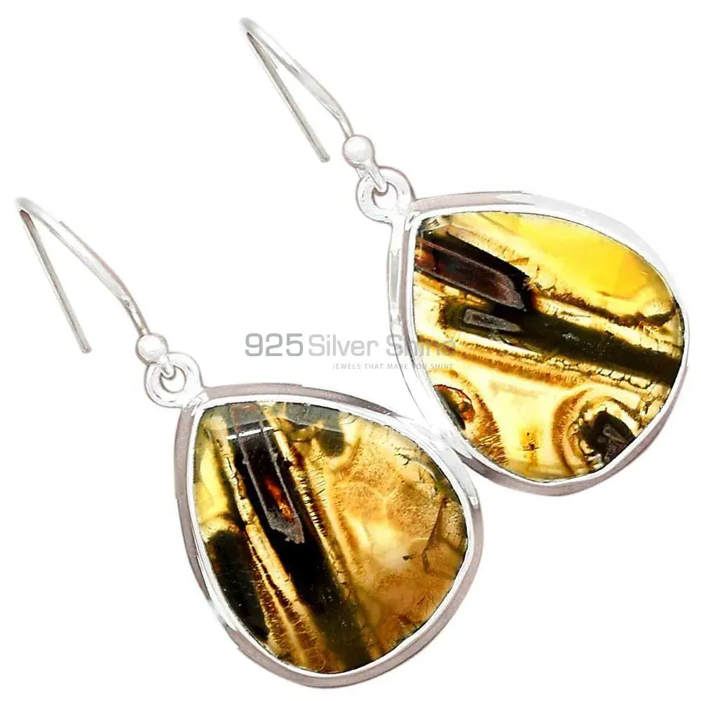 Semi Precious Montana Agate Gemstone Earrings In Fine 925 Sterling Silver 925SE2583_6