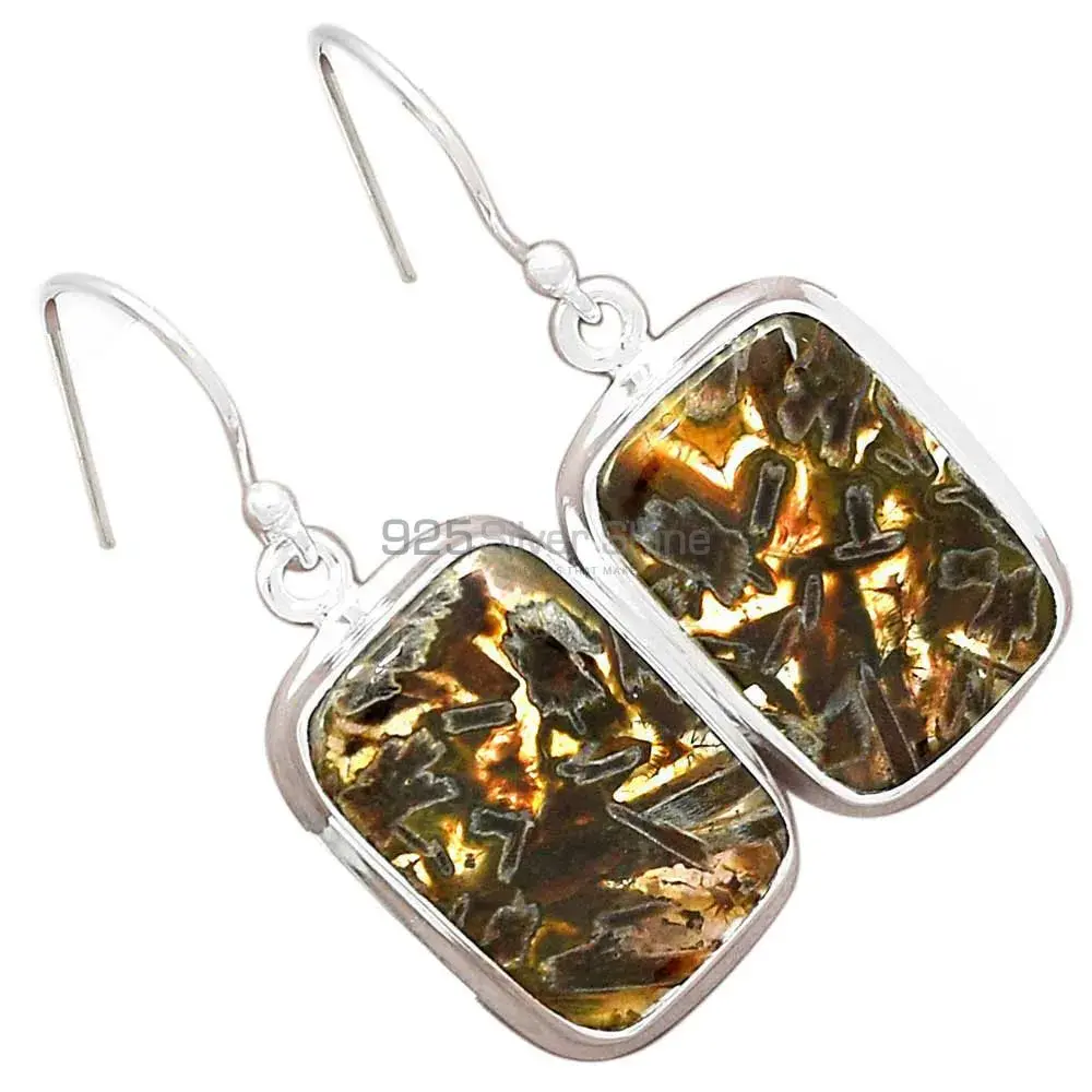 Semi Precious Montana Agate Gemstone Earrings In Fine 925 Sterling Silver 925SE2583_7