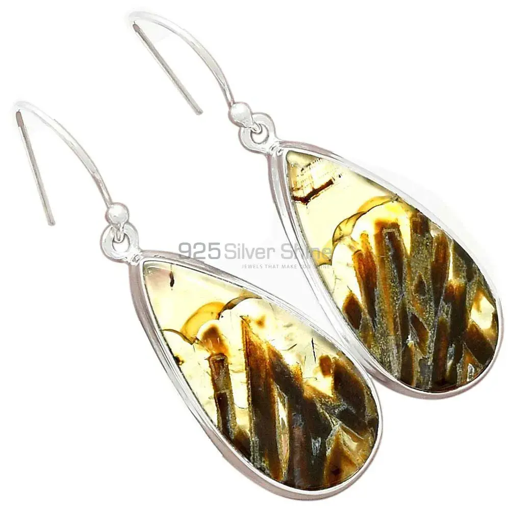Semi Precious Montana Agate Gemstone Earrings In Fine 925 Sterling Silver 925SE2583_8