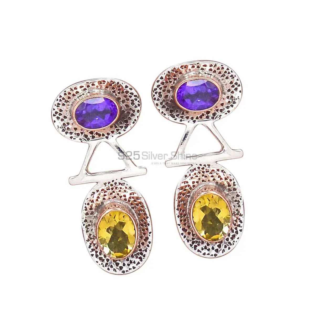 Semi Precious Multi Gemstone Earrings Exporters In 925 Sterling Silver Jewelry 925SE2133