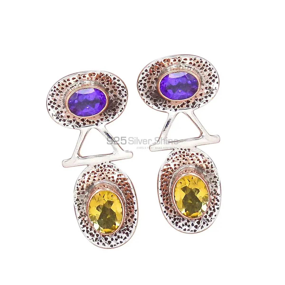 Semi Precious Multi Gemstone Earrings In 925 Sterling Silver Jewelry 925SE2133_0