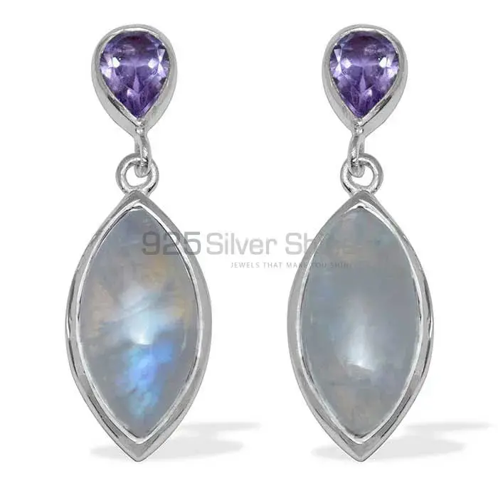 Semi Precious Multi Gemstone Earrings In 925 Sterling Silver Jewelry 925SE892_0