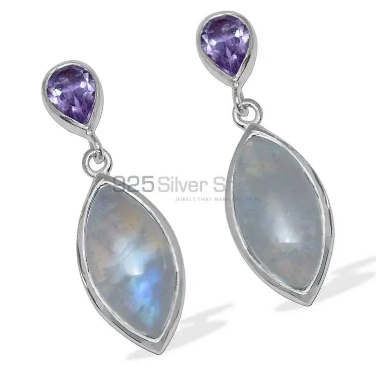 Semi Precious Multi Gemstone Earrings In 925 Sterling Silver Jewelry 925SE892_1