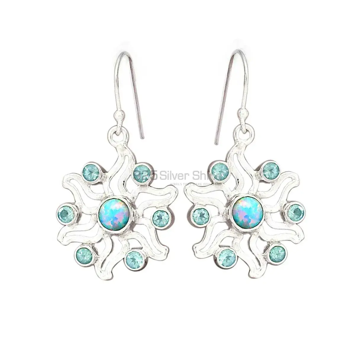 Semi Precious Multi Gemstone Earrings In 925 Sterling Silver 925SE2024