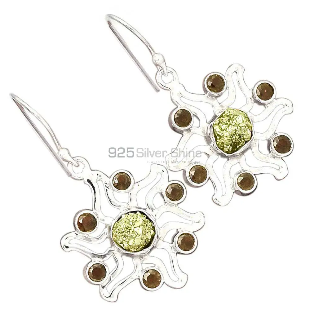 Semi Precious Multi Gemstone Earrings In Solid 925 Silver 925SE2027_0