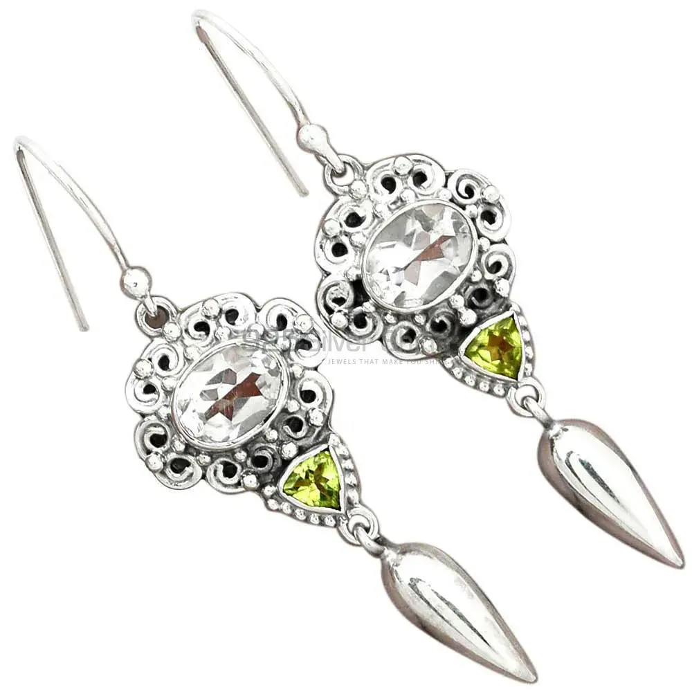 Semi Precious Multi Gemstone Earrings In 925 Sterling Silver Jewelry 925SE2452_2