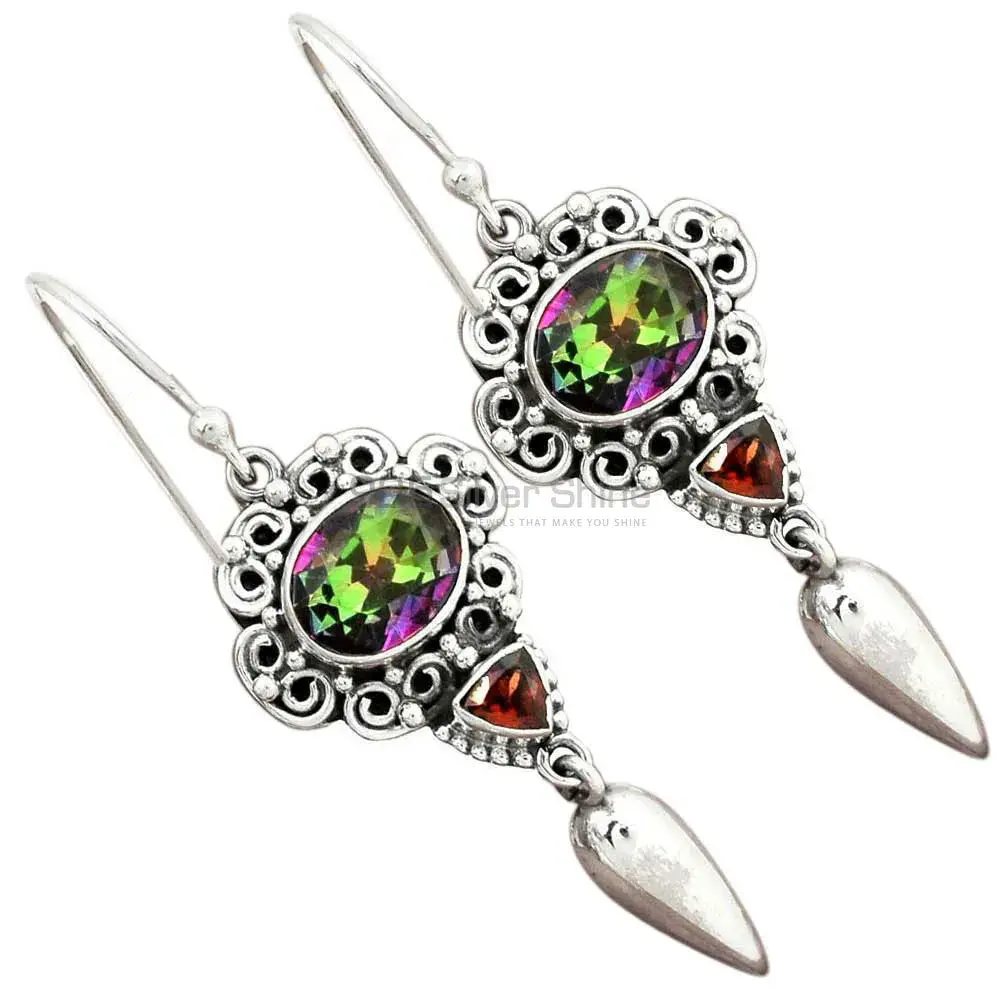 Semi Precious Multi Gemstone Earrings Suppliers In 925 Sterling Silver Jewelry 925SE2446_1