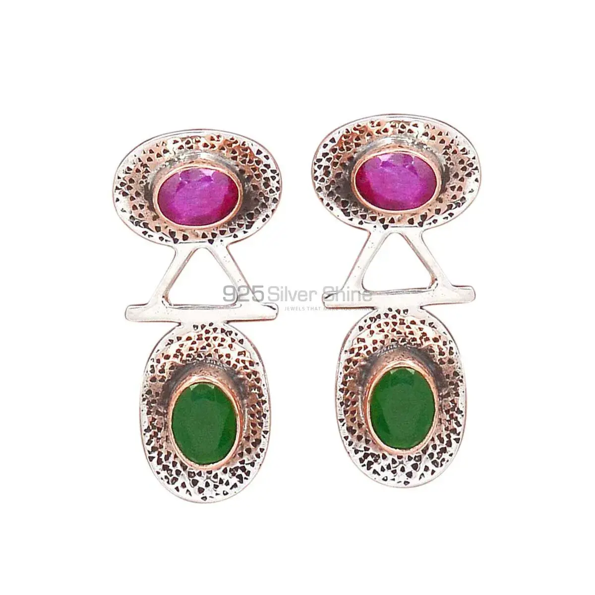 Semi Precious Multi Gemstone Earrings Wholesaler In 925 Sterling Silver Jewelry 925SE2127