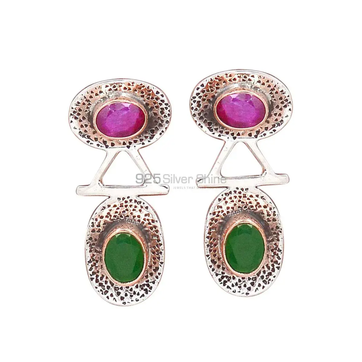 Semi Precious Multi Gemstone Earrings In 925 Sterling Silver Jewelry 925SE2127_0