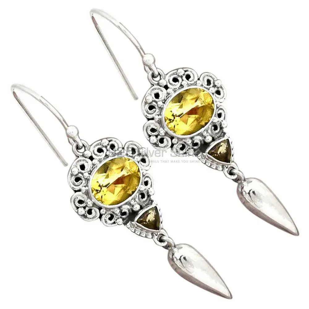 Semi Precious Multi Gemstone Earrings Wholesaler In 925 Sterling Silver Jewelry 925SE2443_1
