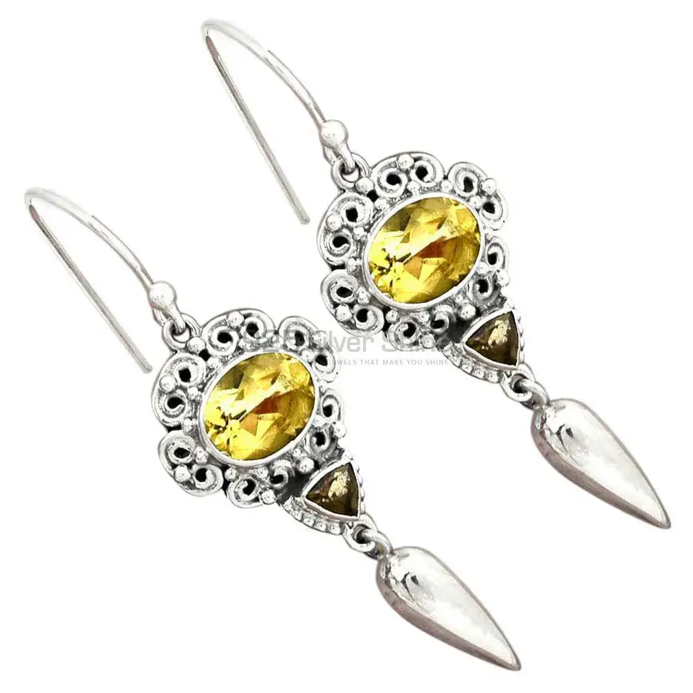 Semi Precious Multi Gemstone Earrings In 925 Sterling Silver Jewelry 925SE2443_2