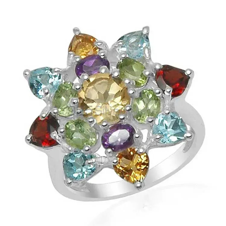 Semi Precious Multi Gemstone Rings Exporters In 925 Sterling Silver Jewelry 925SR1558_0