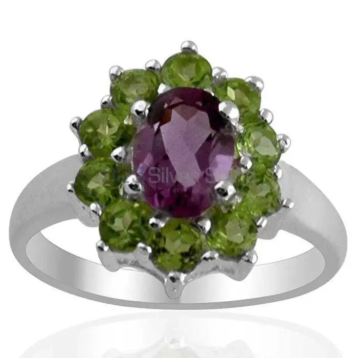 Semi Precious Multi Gemstone Rings Wholesaler In 925 Sterling Silver Jewelry 925SR1394